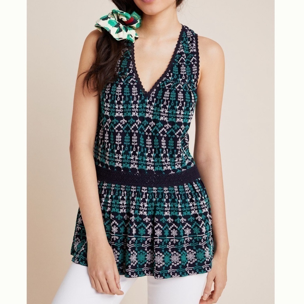 Cammie Embroidered Peplum Top